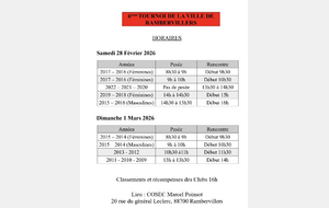 EVEIL A CADETS - TOURNOI DE RAMBERVILLERS